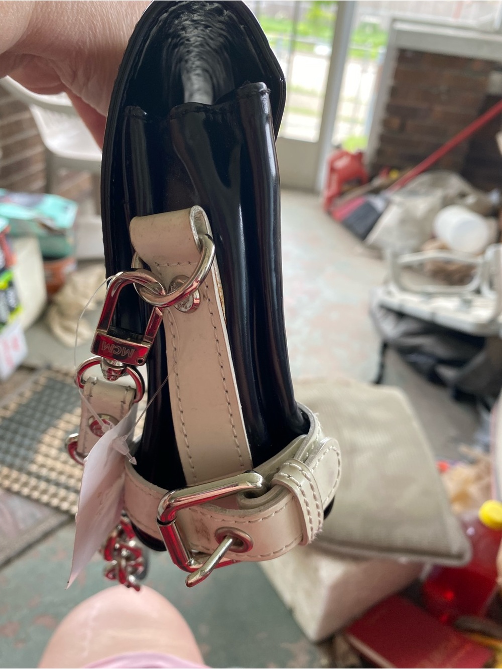 AUTHENTIC MCM BLACK PATENT LEATHER BAG - Picture 13 of 14